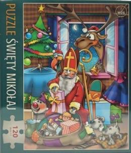 Puzzle 120 - Święty Mikołaj. Wydawca: Wydawnictwo Diecezjalne i Drukarnia w Sandomierzu. Multiszop.pl Opakowanie Puzzle 120 - Święty Mikołaj