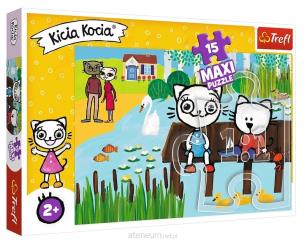 Puzzle 15 maxi Kicia Kocia nad jeziorem TREFL. Wydawca: Trefl. Multiszop.pl Opakowanie Puzzle 15 maxi Kicia Kocia nad jeziorem TREFL