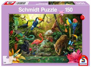 Puzzle 150 Mieszkańcy dżungli. Wydawca: G3. Multiszop.pl Opakowanie Puzzle 150 Mieszkańcy dżungli