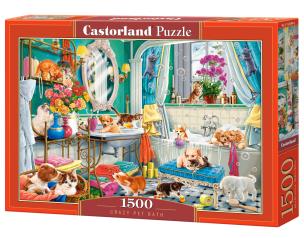 Puzzle 1500 Crazy Pet Bath CASTOR. Wydawca: Castorland. Multiszop.pl Opakowanie Puzzle 1500 Crazy Pet Bath CASTOR