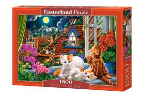 Puzzle 1500 Kocięta na dachu C-152056. Wydawca: CASTOR. Multiszop.pl Opakowanie Puzzle 1500 Kocięta na dachu C-152056
