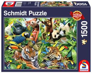 Puzzle 1500 Kolorowy świat zwierząt G3. Wydawca: G3. Multiszop.pl Opakowanie Puzzle 1500 Kolorowy świat zwierząt G3