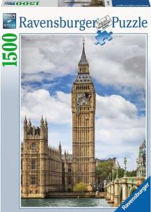 Opakowanie Puzzle 1500 Zabawny kot na zegarze Big Ben