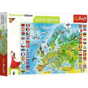 Puzzle 160 edukacyjne Mapa Europy wer. ukraińska 015569. Wydawca: Trefl PAP. Multiszop.pl Opakowanie Puzzle 160 edukacyjne Mapa Europy wer. ukraińska 015569