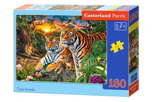 Puzzle 180 Tiger Family CASTOR. Wydawca: Castorland. Multiszop.pl Opakowanie Puzzle 180 Tiger Family CASTOR