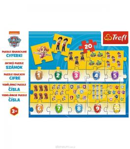 Opakowanie Puzzle 20 Edukacyjne Cyferki Psi Patrol TREFL