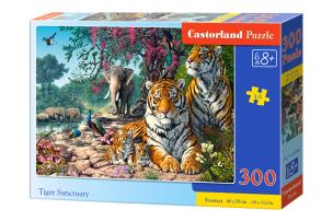 Puzzle 200 Tiger Sanctuary CASTOR. Wydawca: Castorland. Multiszop.pl Opakowanie Puzzle 200 Tiger Sanctuary CASTOR