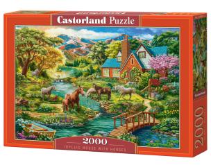 Opakowanie Puzzle 2000 Idyllic House with Horses CASTOR