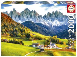 Puzzle 2000 Jesień w Dolomitach, Włochy. Wydawca: Educa. Multiszop.pl Opakowanie Puzzle 2000 Jesień w Dolomitach, Włochy