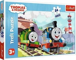 Puzzle 24 maxi Tomek i Percy na torach TREFL. Wydawca: Trefl. Multiszop.pl Opakowanie Puzzle 24 maxi Tomek i Percy na torach TREFL