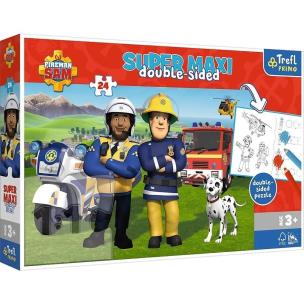 Puzzle 24 Super Maxi Pomocna drużyna Strażaka Sama. Wydawca: Trefl. Multiszop.pl Opakowanie Puzzle 24 Super Maxi Pomocna drużyna Strażaka Sama
