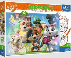 Puzzle 24 Super Maxi Radosne koty TREFL. Wydawca: Trefl. Multiszop.pl Opakowanie Puzzle 24 Super Maxi Radosne koty TREFL