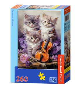 Puzzle 260 Musical Kittens CASTOR. Wydawca: Castorland. Multiszop.pl Opakowanie Puzzle 260 Musical Kittens CASTOR