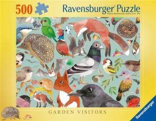 Puzzle 2D 500 Mieszkańcy ogrodów. Wydawca: Ravensburger. Multiszop.pl Opakowanie Puzzle 2D 500 Mieszkańcy ogrodów