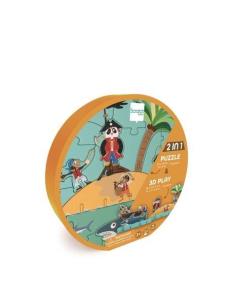 Opakowanie Puzzle 2w1 2D i 3D scenografia Piraci