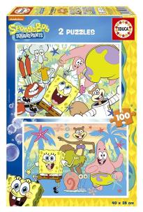 Opakowanie Puzzle 2x100 SpongeBob Kanciastoporty G3