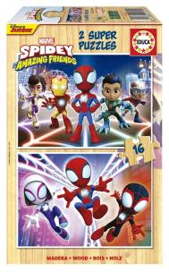 Puzzle 2x16 Spidey i Super-Kumple (drewniane). Wydawca: Educa. Multiszop.pl Opakowanie Puzzle 2x16 Spidey i Super-Kumple (drewniane)