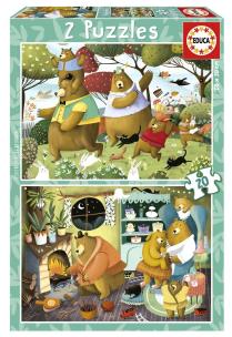 Puzzle 2x20 Leśne opowieści. Wydawca: Educa. Multiszop.pl Opakowanie Puzzle 2x20 Leśne opowieści