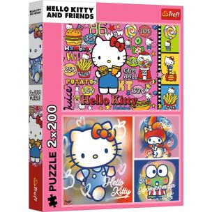 Opakowanie Puzzle 2x200 Hello Kitty i przyjaciele TREFL