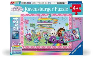 Puzzle 2x24 Koci Domek Gabi. Wydawca: Ravensburger. Multiszop.pl Opakowanie Puzzle 2x24 Koci Domek Gabi