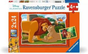 Puzzle 2x24 Król lew. Wydawca: Ravensburger. Multiszop.pl Opakowanie Puzzle 2x24 Król lew