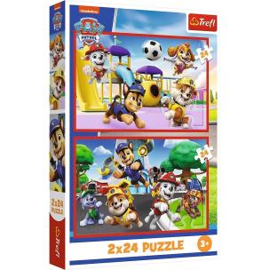Opakowanie Puzzle 2x24 Psi dzień zabaw TREFL