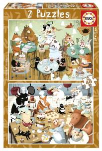 Puzzle 2x48 Leśne opowieści. Wydawca: Educa. Multiszop.pl Opakowanie Puzzle 2x48 Leśne opowieści