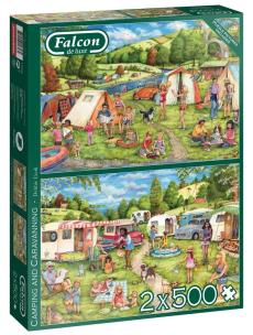 Opakowanie Puzzle 2x500 Falcon Namiot/Przyczepa G3