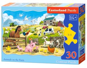 Puzzle 30 Animals on the Farm CASTOR. Wydawca: Castorland. Multiszop.pl Opakowanie Puzzle 30 Animals on the Farm CASTOR