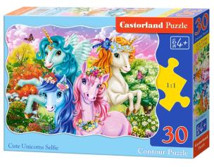 Puzzle 30 Cute Unicorns Selfie CASTOR. Wydawca: Castorland. Multiszop.pl Opakowanie Puzzle 30 Cute Unicorns Selfie CASTOR
