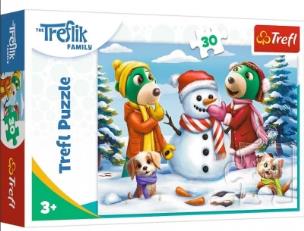 Opakowanie Puzzle 30 Zimowe zabawy Treflików TREFL
