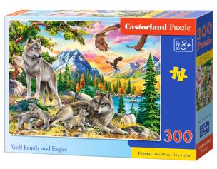Puzzle 300 Wolf Family and Eagles CASTOR. Wydawca: Castorland. Multiszop.pl Opakowanie Puzzle 300 Wolf Family and Eagles CASTOR