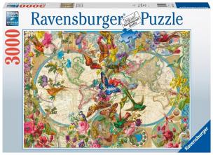 Opakowanie Puzzle 3000 Flora i Fauna. Mapa Świata