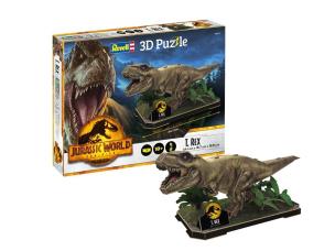 Puzzle 3D 54 Jurassic World Dominion - T-Rex. Wydawca: Revell. Multiszop.pl Opakowanie Puzzle 3D 54 Jurassic World Dominion - T-Rex
