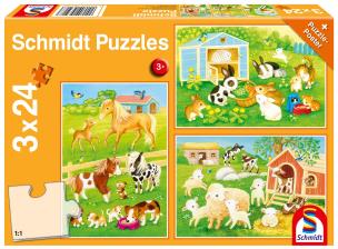 Puzzle 3x24 Słodkie zwierzaki G3. Wydawca: Schmidt. Multiszop.pl Opakowanie Puzzle 3x24 Słodkie zwierzaki G3