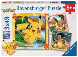Puzzle 3x49 Pokemon. Wydawca: Ravensburger. Multiszop.pl Opakowanie Puzzle 3x49 Pokemon