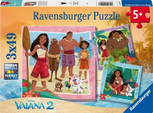 Puzzle 3x49 Vaiana 2. Wydawca: Ravensburger. Multiszop.pl Opakowanie Puzzle 3x49 Vaiana 2