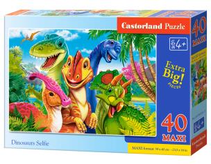 Puzzle 40 Dinosaurs Selfie CASTOR. Wydawca: Castorland. Multiszop.pl Opakowanie Puzzle 40 Dinosaurs Selfie CASTOR