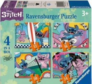 Puzzle 4w1 Disney Stitch. Wydawca: Ravensburger. Multiszop.pl Opakowanie Puzzle 4w1 Disney Stitch