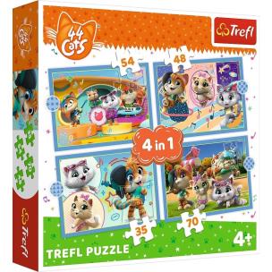 Opakowanie Puzzle 4w1 Kocia ferajna TREFL