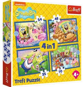 Opakowanie Puzzle 4w1 Podwodne życie SpongeBoba TREFL