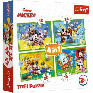 Puzzle 4w1 Wśród przyjaciół TREFL. Wydawca: Trefl. Multiszop.pl Opakowanie Puzzle 4w1 Wśród przyjaciół TREFL