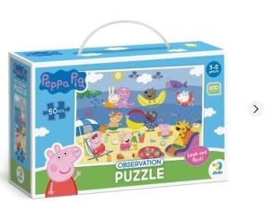 Opakowanie Puzzle 50 obserwacyjne Świnka Peppa. Wakacje