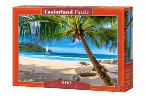 Puzzle 500 Holidays in Seychelles B-53827. Wydawca: CASTOR. Multiszop.pl Opakowanie Puzzle 500 Holidays in Seychelles B-53827