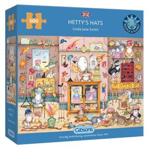 Puzzle 500 Kapelusze dla kotów. Wydawca: G3. Multiszop.pl Opakowanie Puzzle 500 Kapelusze dla kotów