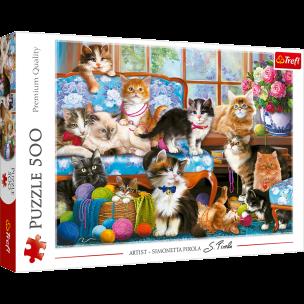 Opakowanie Puzzle 500 Kocia rodzina 37425