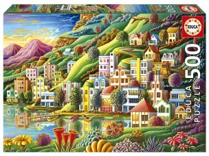 Puzzle 500 Miejskie nabrzeże. Wydawca: Educa. Multiszop.pl Opakowanie Puzzle 500 Miejskie nabrzeże