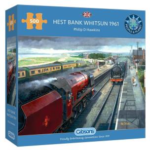 Puzzle 500 Stacja kolejowa Hest Bank. Wydawca: G3. Multiszop.pl Opakowanie Puzzle 500 Stacja kolejowa Hest Bank