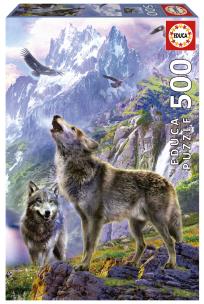 Puzzle 500 Wilki w górach. Wydawca: Educa. Multiszop.pl Opakowanie Puzzle 500 Wilki w górach