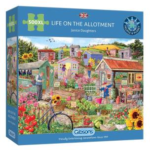 Puzzle 500 XL Ogródki działkowe. Wydawca: G3. Multiszop.pl Opakowanie Puzzle 500 XL Ogródki działkowe
